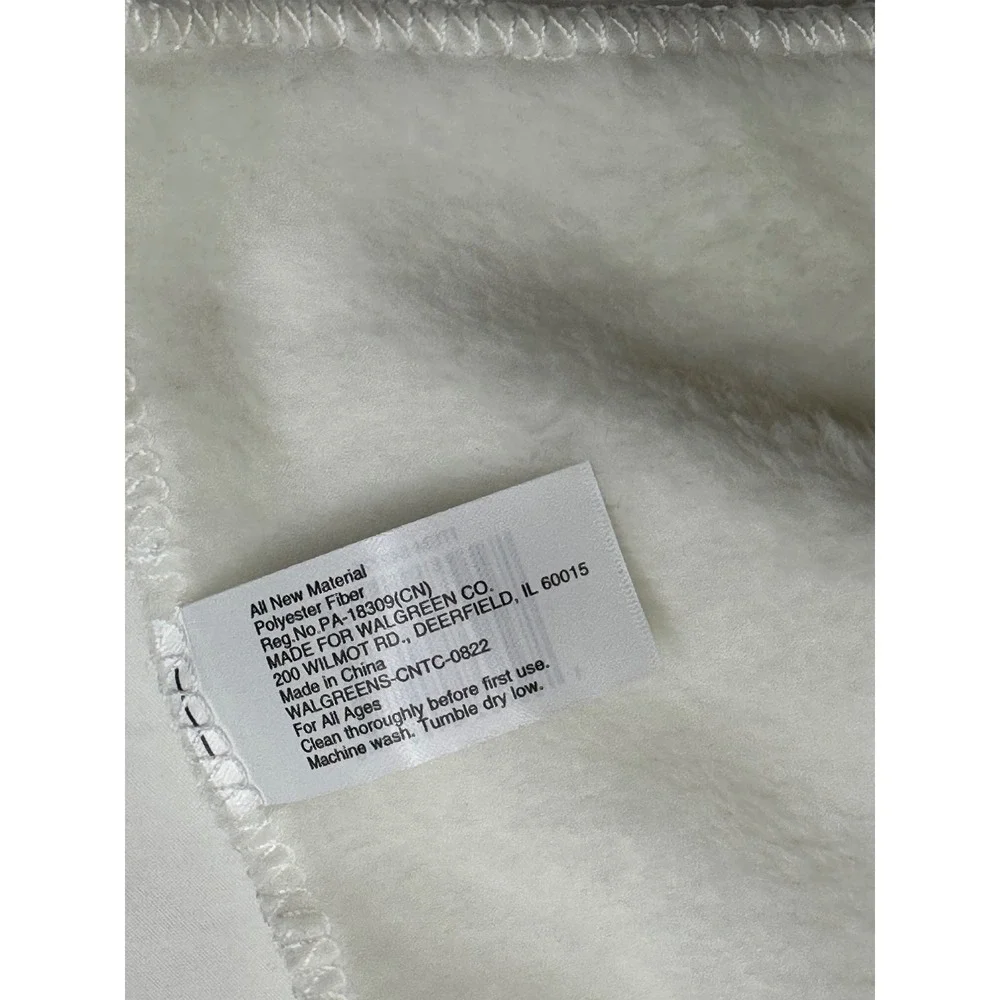 Walgreens‎ White Bunny Rabbit Baby Security Blanket 12x12 Knit Sleepy Eyes